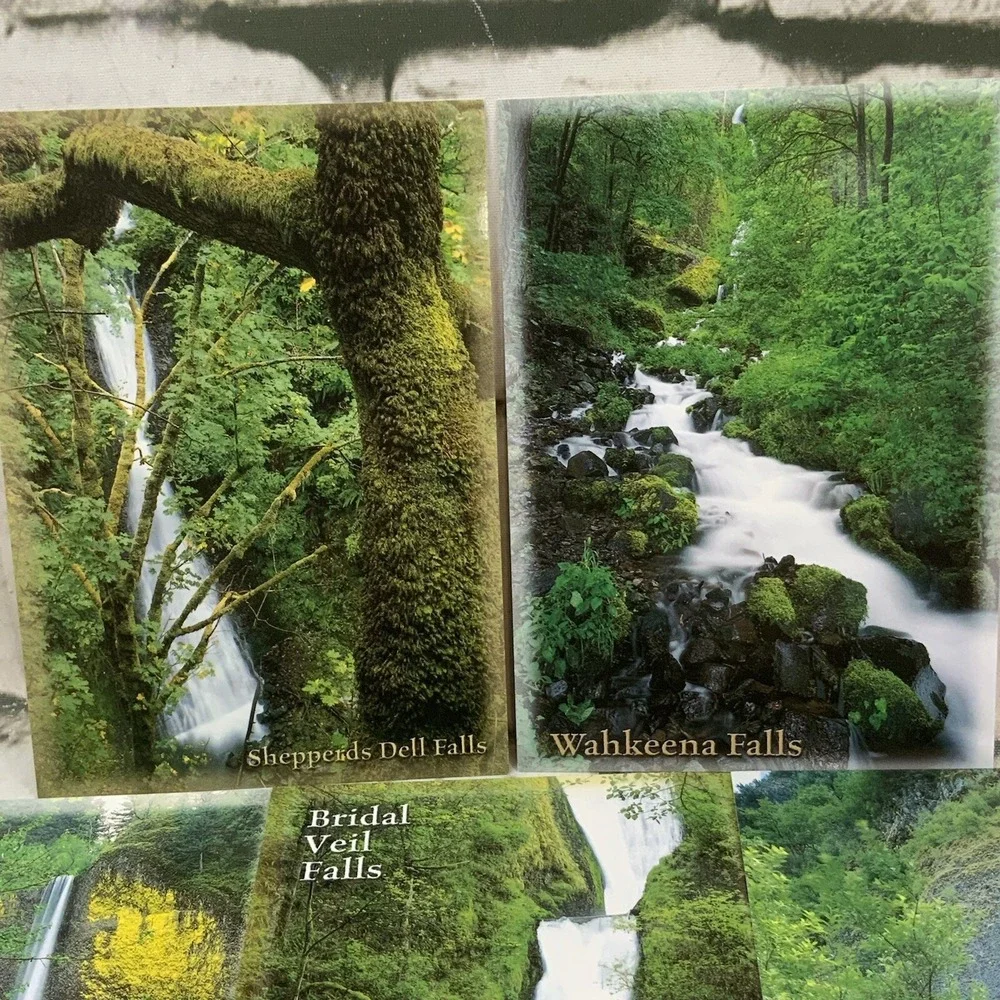 Vintage Postcard Lot Of 7 Oregon Waterfalls The Gorge Multnomah Latourell Bridal